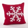 Saro Lifestyle SARO 6402.R18S 18 in. Square Studded Snowflake Throw Pillow  Red 6402.R18S